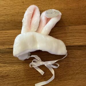 NEW soft bunny ears fax fur with ribbon to keep secure on head